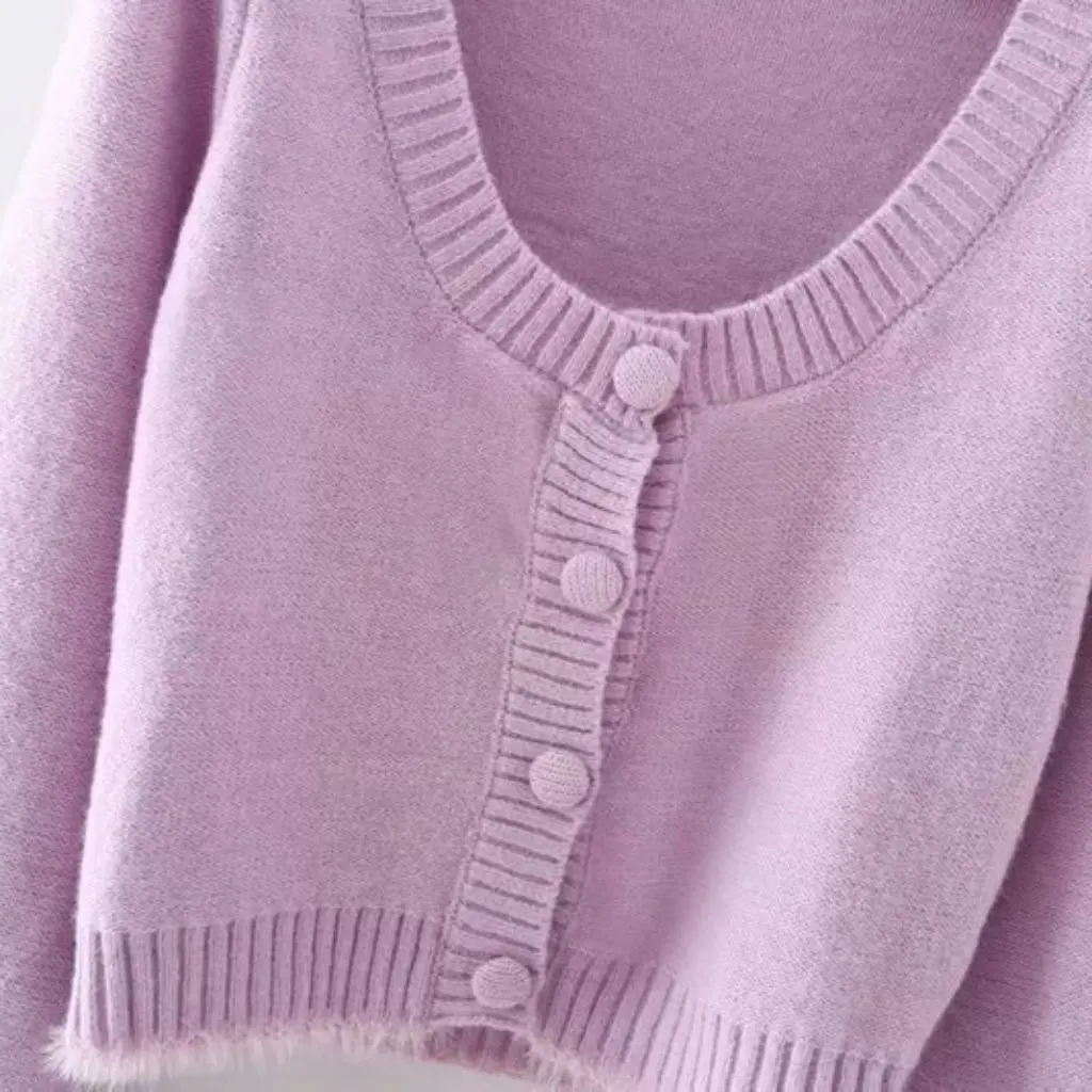

Winter Street Hipster Knitted Cardigan Crew Neck Slim Fit Women's Sweater Fashionable Generational Hair Design