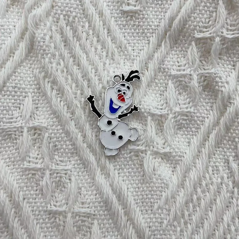 10pcs Cartoon Snowman Enamel Charms Pendant Smiling cute Snowman Metal Charms DIY Bracelet Earrings For Jewelry Accessories