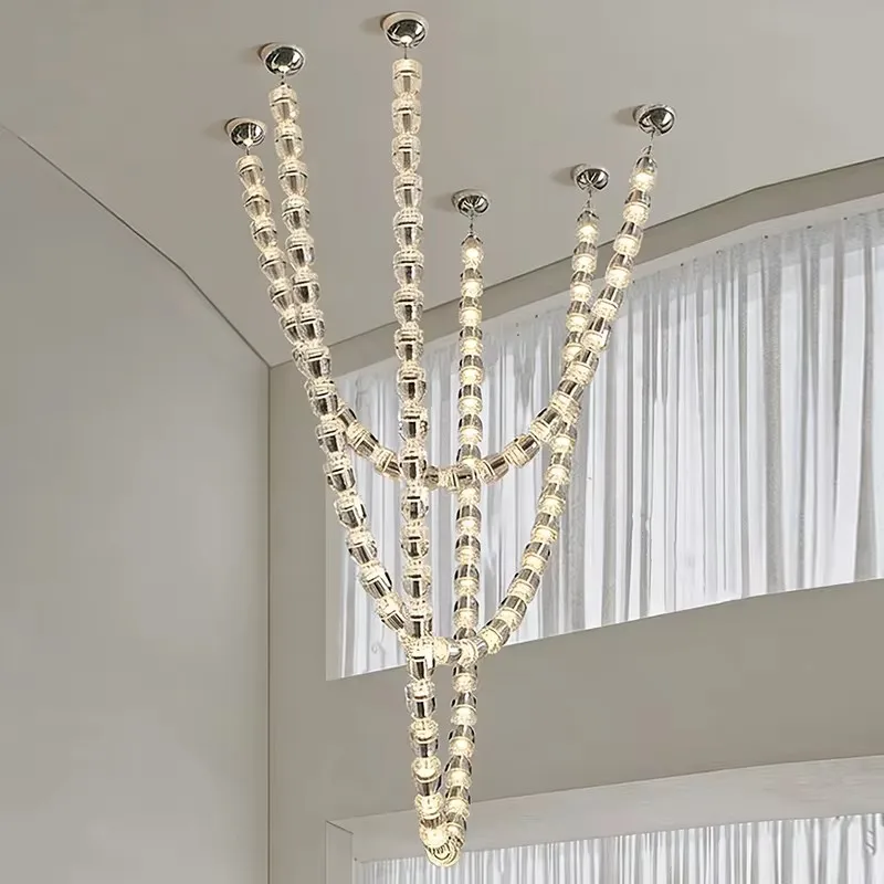 

Modern home decoration K9 crystal chandelier, stair chandelier, living room chandelier, indoor lighting, LED chandelier