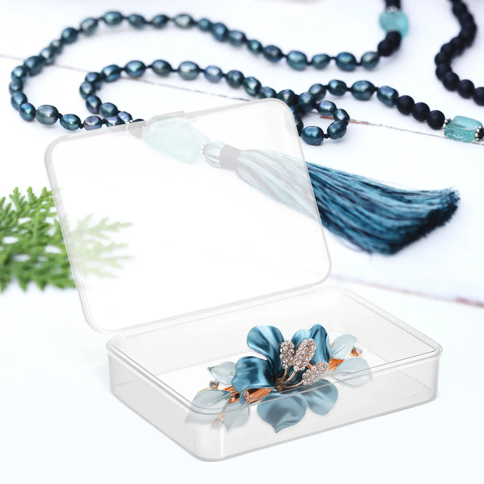 

6 Pcs Organizing Jewelry Small Bin Collection Storage Boxes Card Plastic Playing Case Clear