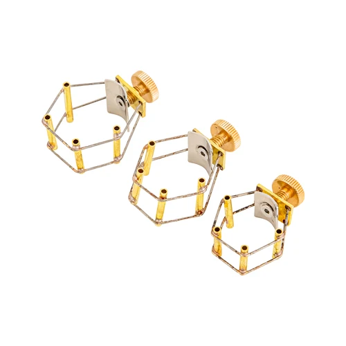 Imagen 2 del producto Nueva ligadura de boquilla de saxofón clarinete soprano/tenor/alto boquilla de baquelita de saxofón chapada en oro accesorio de clip especial