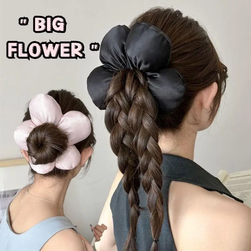

Spring Flowers Large Scrunchies INS Fashion Big Sponge Flowers Hairband Ponytail Holders Elastic Hair Rope Hair Accessories