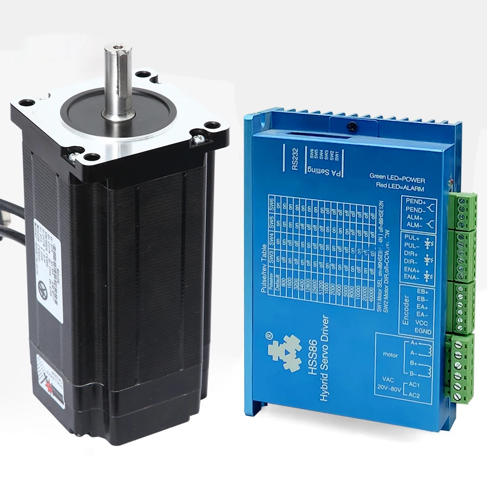 Hybrid Easy Servo Nema 34 Stepper Motor Kit With Encoder Driver HSS86 Closed Loop CNC Kit