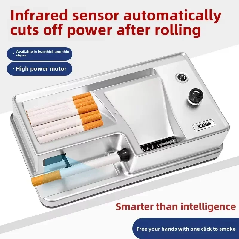 6.5/8mm Dual-Size Tube Electric Cigarette Rolling Machine - Infrared Sensing Auto Tobacco Filling Injector Smart Cigarette Maker