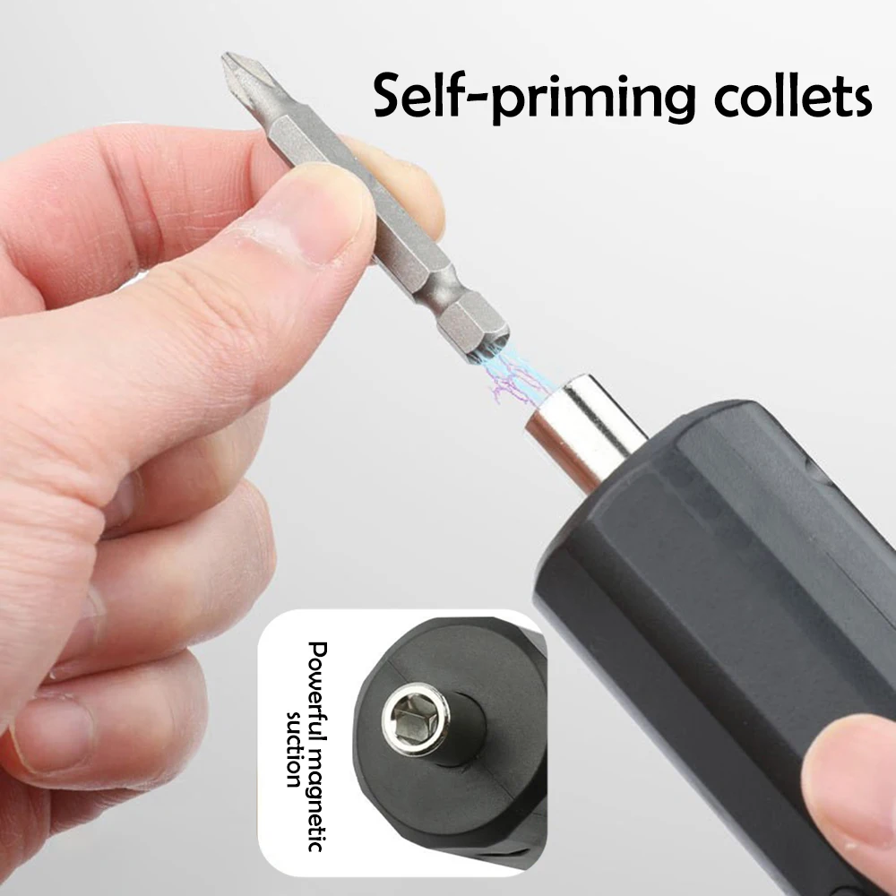 Mini Portable Electric Screwdriver USB Rechargeable Cordless Screwdriver with 2 Drill Bits Practical Power Tool for Home Repair