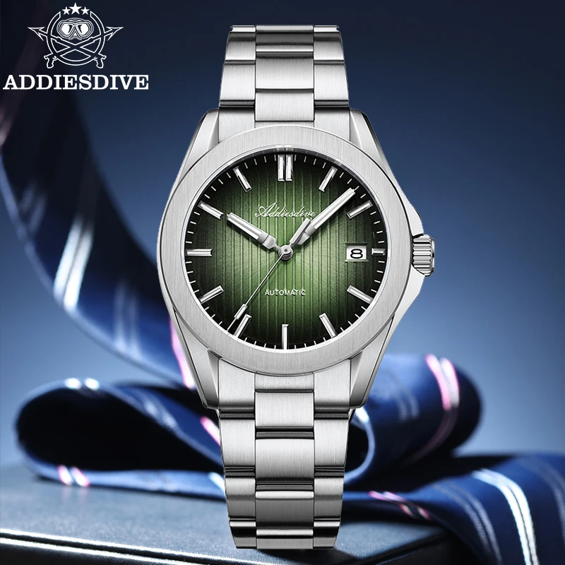 ADDIESDIVE Luxury Automatic Watch for Men New 41mm Sapphire Super Luminous Waterproof 200m Man Wristwatch Swim NH35 Mechanical