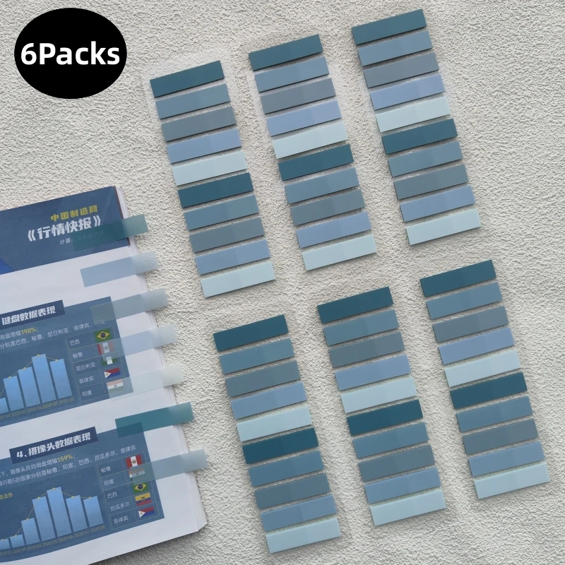 

6 Packs Transparent Sticky Note Tabs for Book Annotation, File Classification Index Stickers, for School and Office Supplies