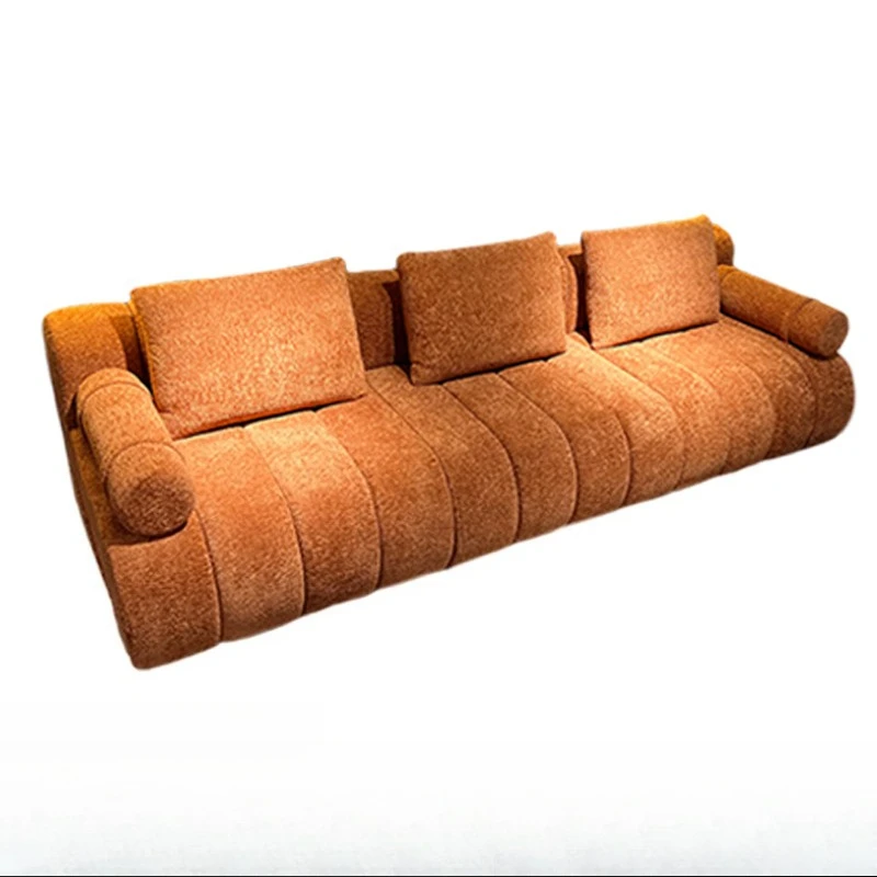 Vacuum compression piano key sofa, small apartment straight row fabric sofa