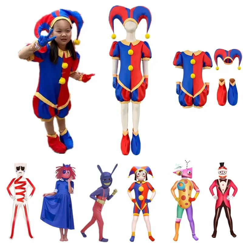 Halloween pomni cosplay costume amazing digital/pedestal cosplay rabaza Jax Caine cosplay theater children Christmas Kids Gifts