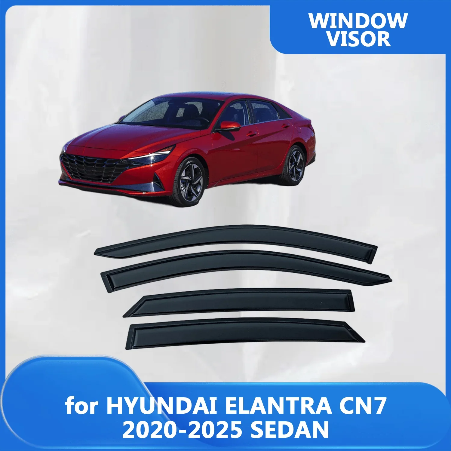 

Window Visor for HYUNDAI ELANTRA CN7 2020 2021 2022 2023 2024 2025 SEDAN Wind Deflectors Rain Guards Door Visor Vent Shades Sun