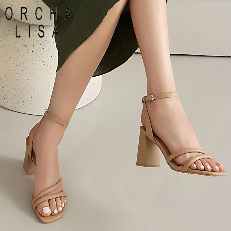 ORCHA LISA Fashion Women Ankle Boots Round Toe 11.5cm High Heels 3cm Platform Lace Up Buckle Oversize 42 43 Party Botas Autumn