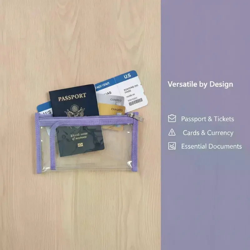 Clear Passport Protector Durable Thick PVC Cover for Boarding Pass Travel Documents Study Abroad Use
