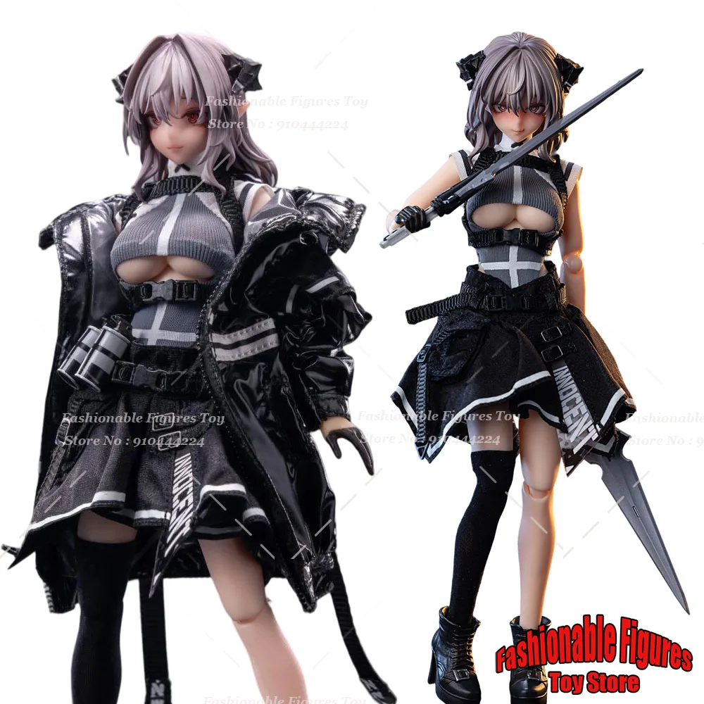 

HASUKI PA009 Pocket Art 1/12 Women Soldier Succubus Nun Friede Techwear Battle Girl 6Inch Action Figure Model Toys Collection
