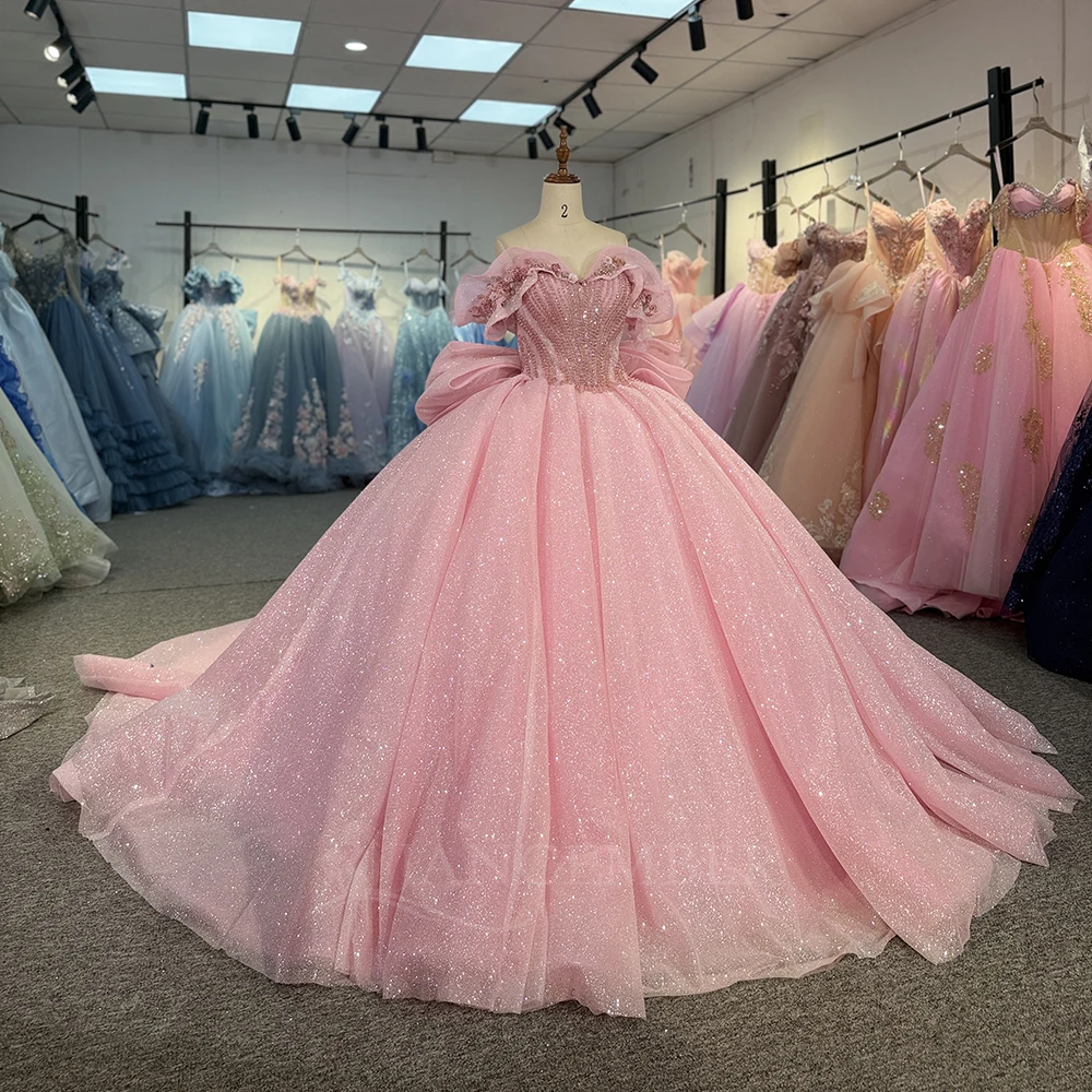 

Princess Ball Gown Quinceanera Dresses Sequins Off Shoulder Vestido De 15 Anos Customized Mexican vestido de 15 quinceañera