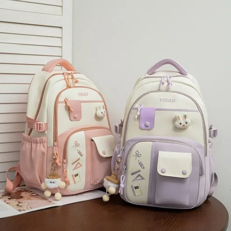 Book Bag Large-capacity Nylon Casual Campus Backpack Middle School Student Schoolbag Lightweight Elementary School Girl Backpack