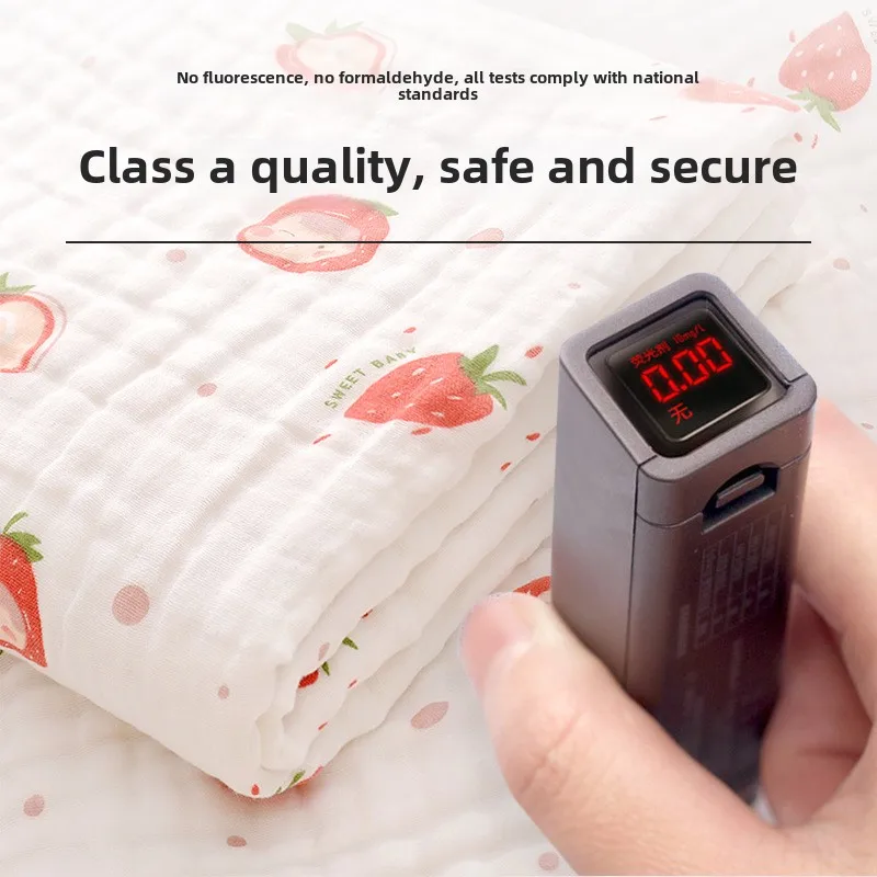 110X110cm Hot Sale 6-Layer Cotton Baby Swaddle Blankets Knitted Newborn Wrap Blanket Kids Gauze Bath Towel with Printing Pattern