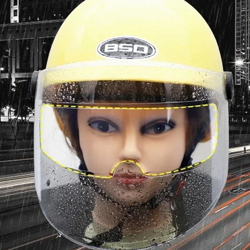 2Pcs Universal Motorcycle Helmet Anti-fog Film and Rainproof Film Durable Nano Coating Sticker Film Helmet Accessories Helmet
