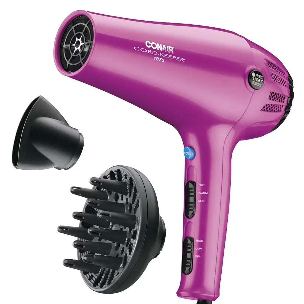 

1875 Watt Cord-Keeper Hair Dryer with Ionic Conditioning Pink