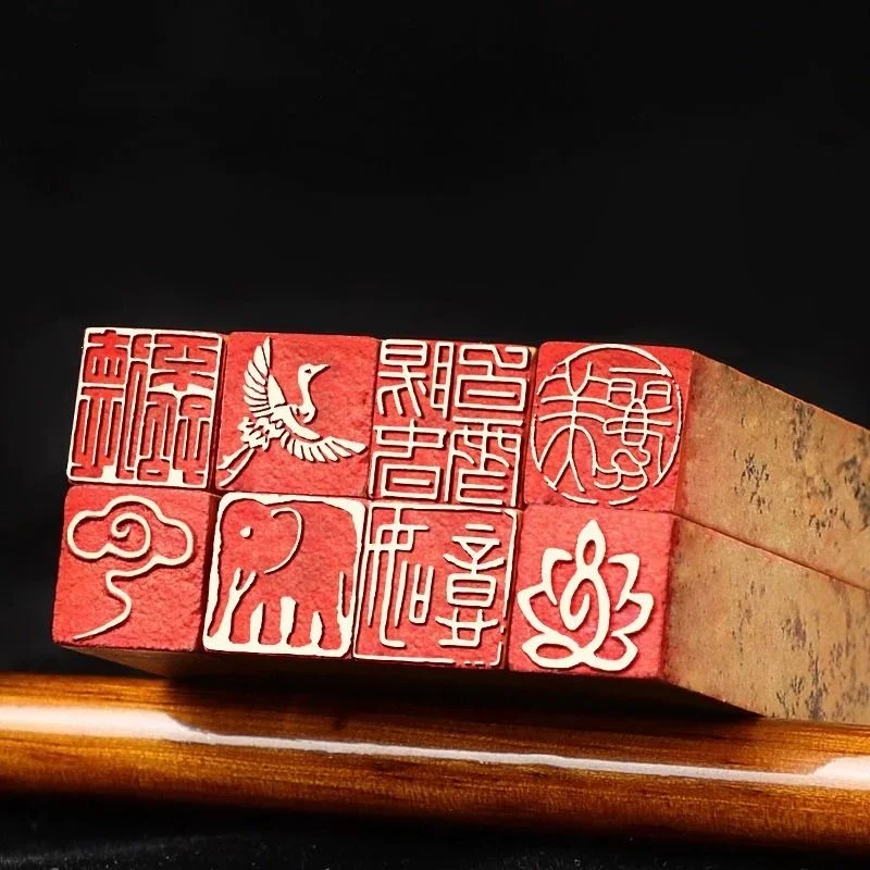 Traditional Chinese Style Stone Finished Stamps Special Chinese Calligraphy Painting Engraving Stamps Finished Seal Art Supplies