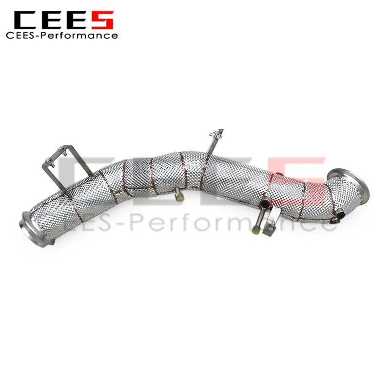 Cees No Cat Downpipe Escape para Mercedes-Benz C63 AMG SE W206 2025- Turbo Downpipe con protector térmico Tubos rectos a través de