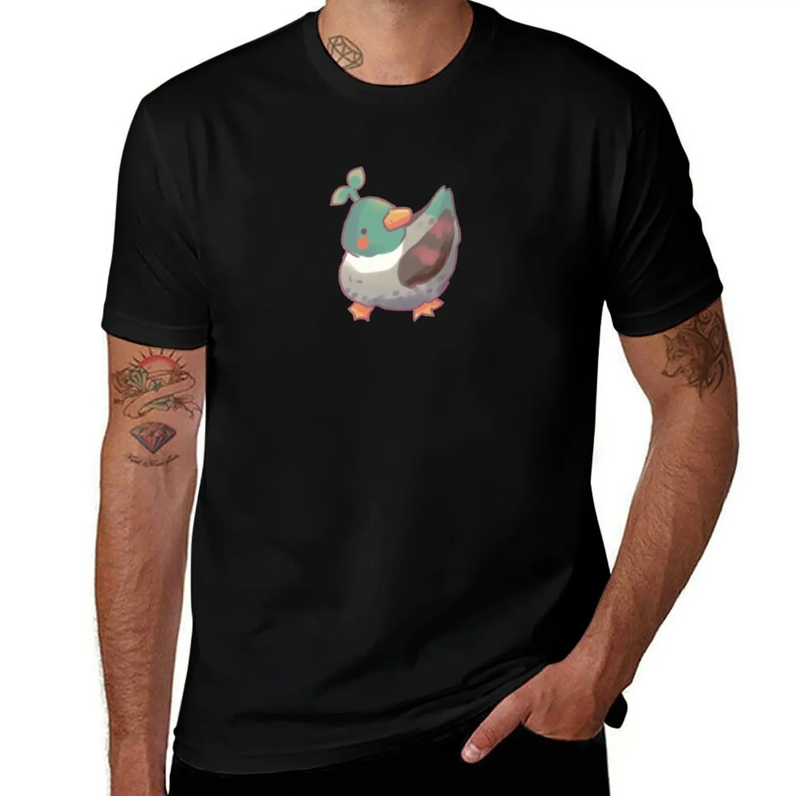 

Duck illustration T-Shirt valentines boutique clothes boys animal print blue lock big and tall t shirts for men