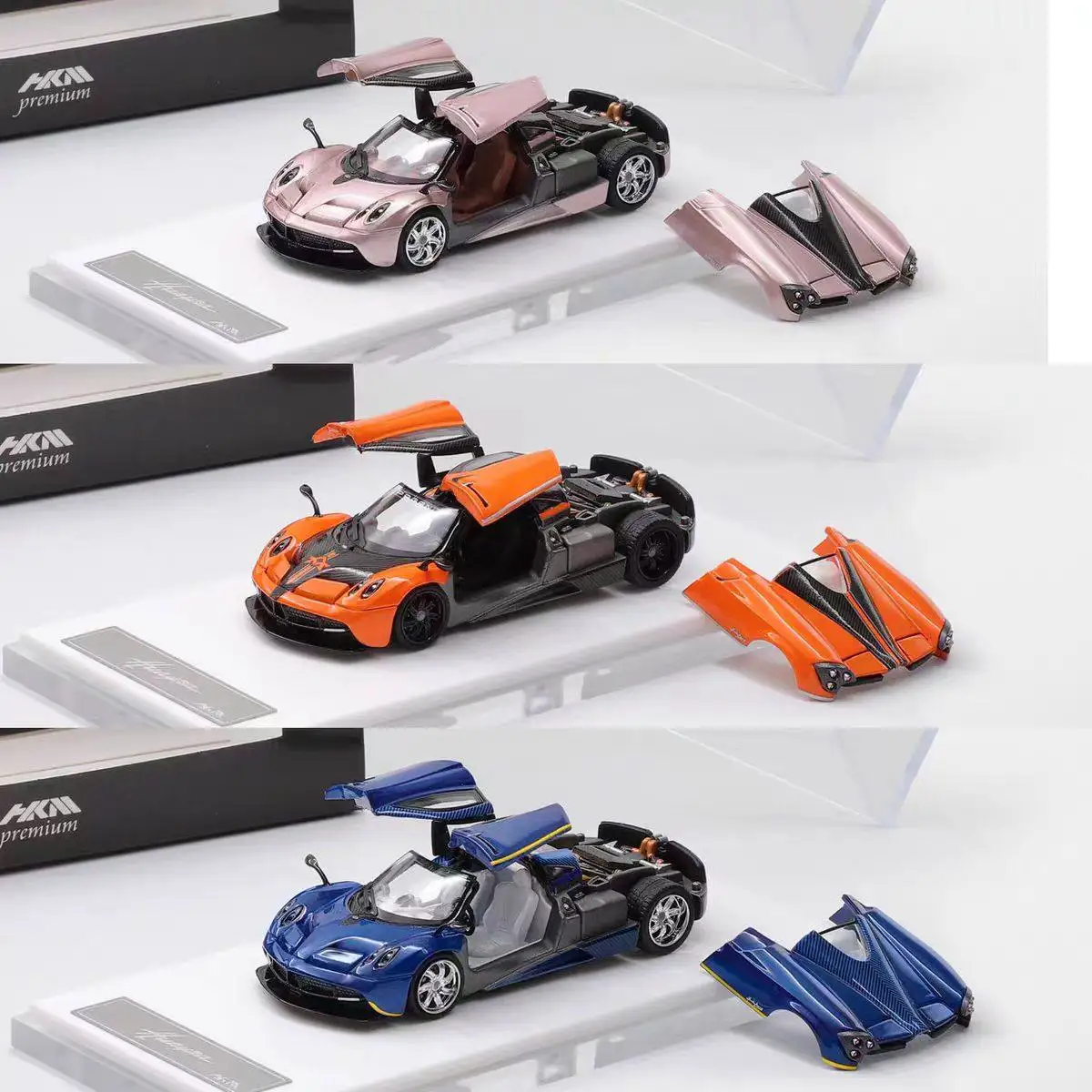 

HKM 1:64 New Coupe с полной открытой дверью Huayra, литая под давлением диорама, модель автомобиля