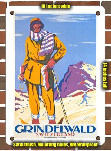 METAL SIGN - 1930 Grindelwald Switzerland - 10x14 Inches