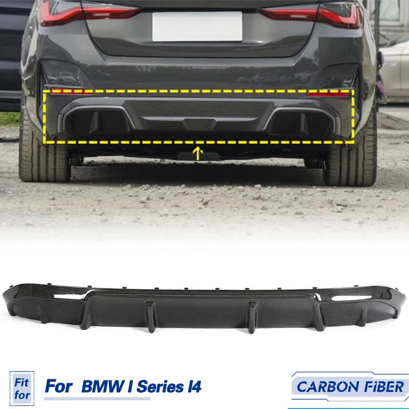 

Car Rear Bumper Diffuser Carbon Fiber For BMW I Series I4 M Sport Hatchback 4-Door 2022 Auto Racing Rear Diffuser Lip Guard