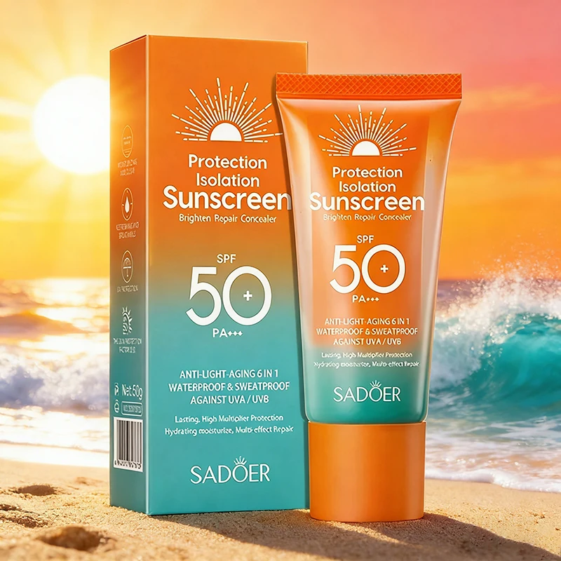SADOER Spf 50+ Sunscreen Whitening Creams Body Face Protector Solar Dual Tube Multi Effect Facial Sunscreen Solar Blocker