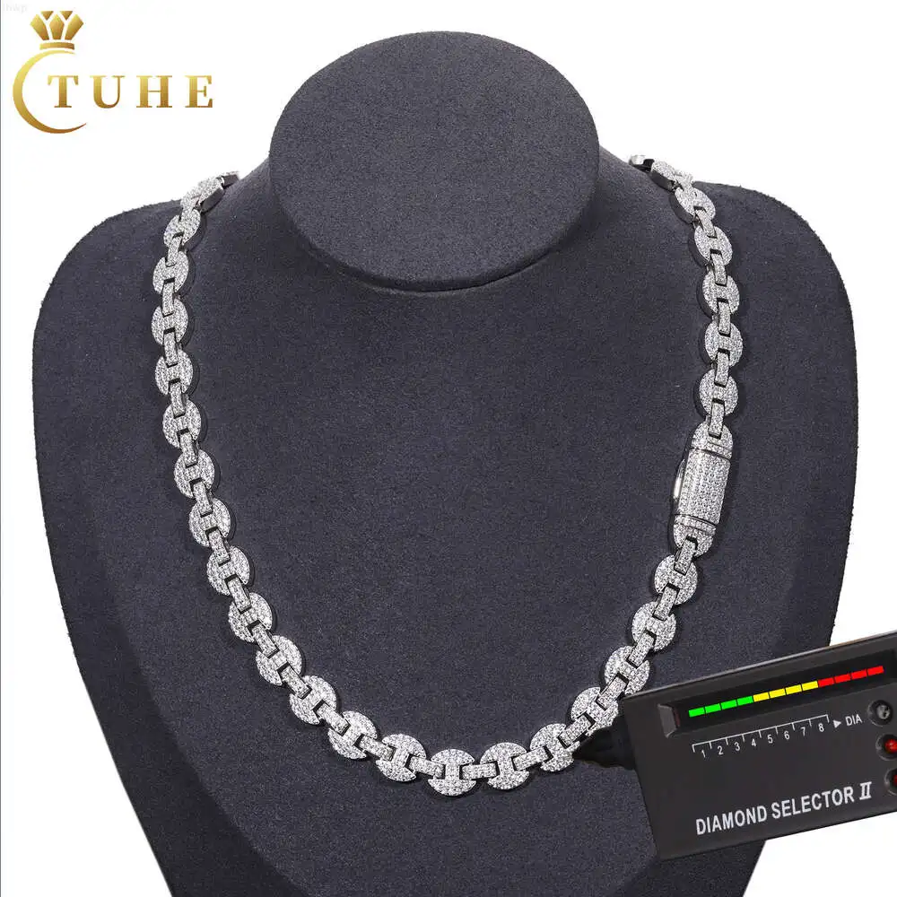 

Fashion 6mm 8mm 10mm Moissanite Guci Link Chain 925 Sterling Silver Vvs Mossanite Iced Out Hiphop Jewelry Cuban Necklace for Men