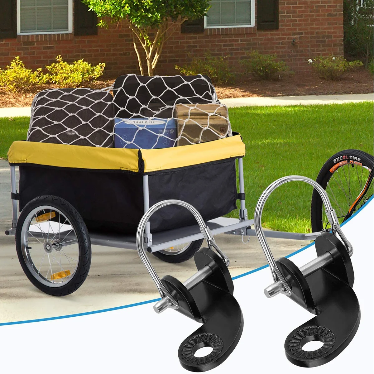 2 Pcs Bicycle Trailer Pull Head Bike Accessories Traction Adapter Durable Supplies Tractor Iron Baby