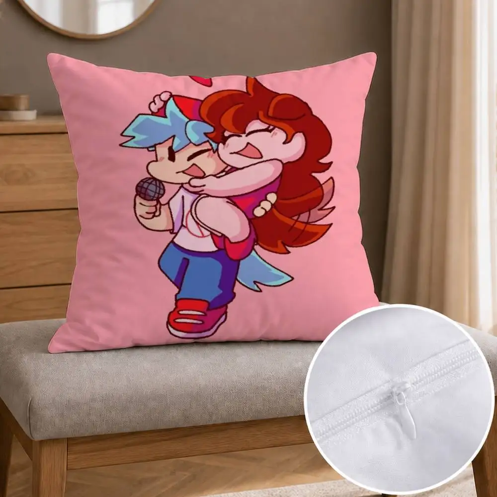 Tabi Girlfriend S-Sky Boyfriend F-FNF  Double-sided Printed Square Decorative Cushion Cover for Sofa Living Room Home Decor