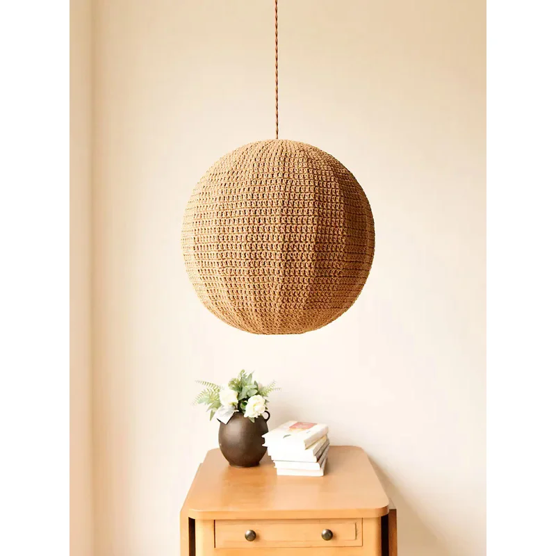 

Pendant Light Dining Chandelier Living Room Bedroom Retro Decoration Hanging Light Antique Rattan Pendant Light