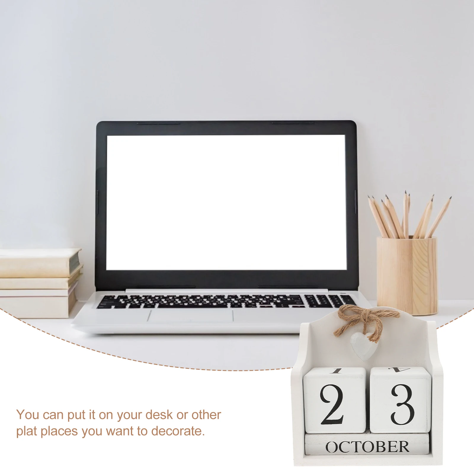 

1pc Wooden Perpetual Desk Ornament Home Decor European Style Gifts Printing Products Wooden Perpetual Calendar Retro Design