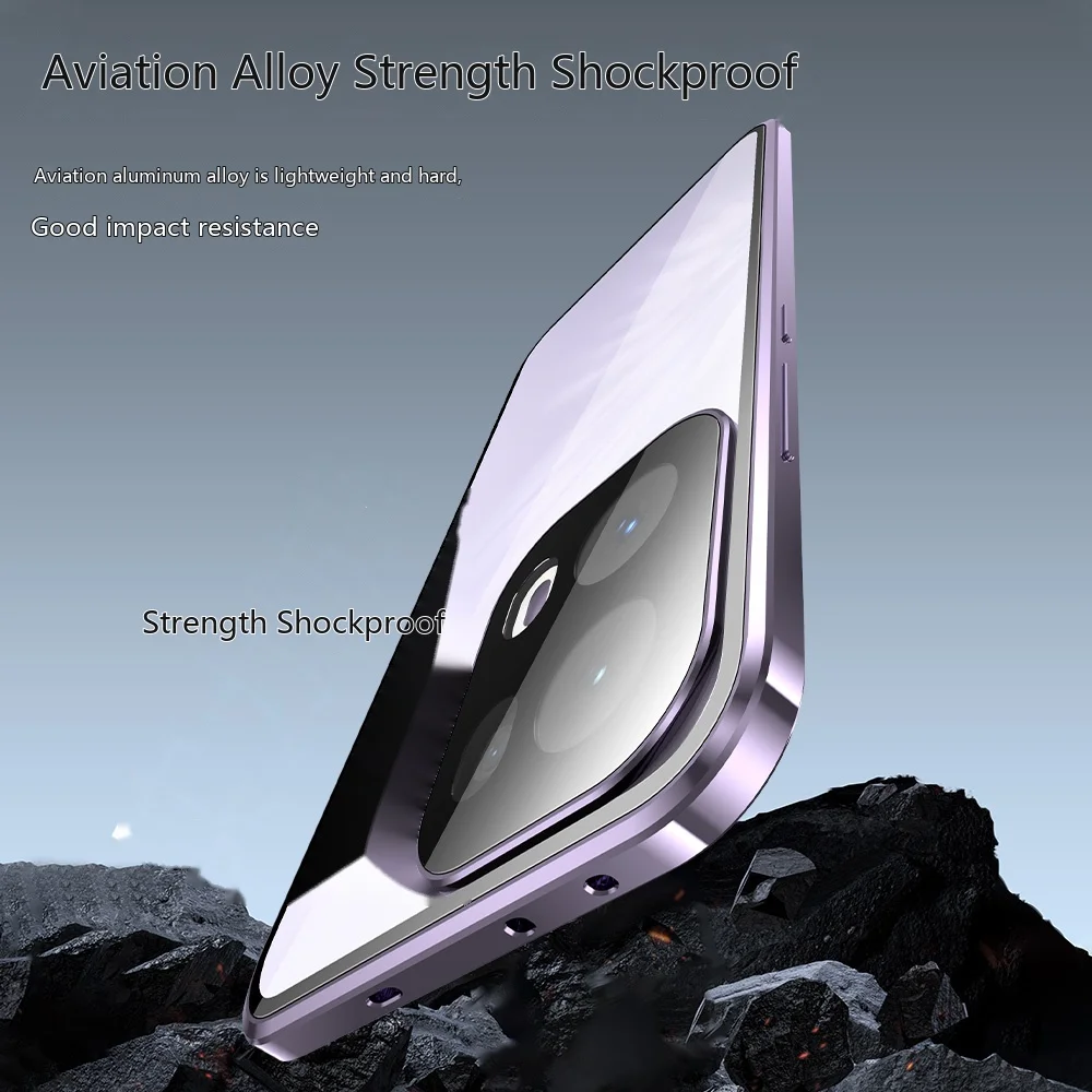 Luxury Personalized Light Covers For OPPO Reno13 Pro Cover Shockproof Camera Protection 360 Tempered Glass Aluminum Alloy Frame
