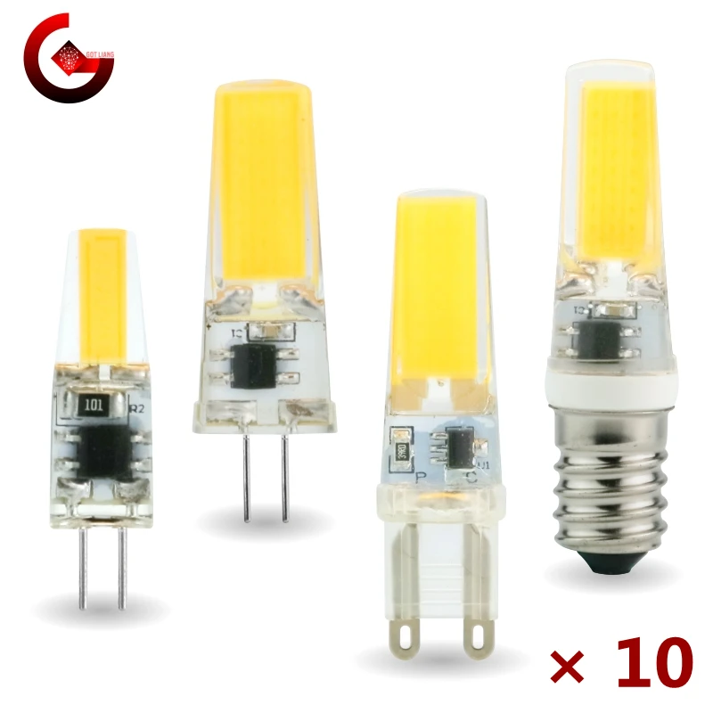 10pcs/lot G4 G9 E14 LED 3W 6W Light Bulb AC/DC 12V 220V LED Lamp COB Spotlight Chandelier Replace Halogen Lamps Cold/Warm white