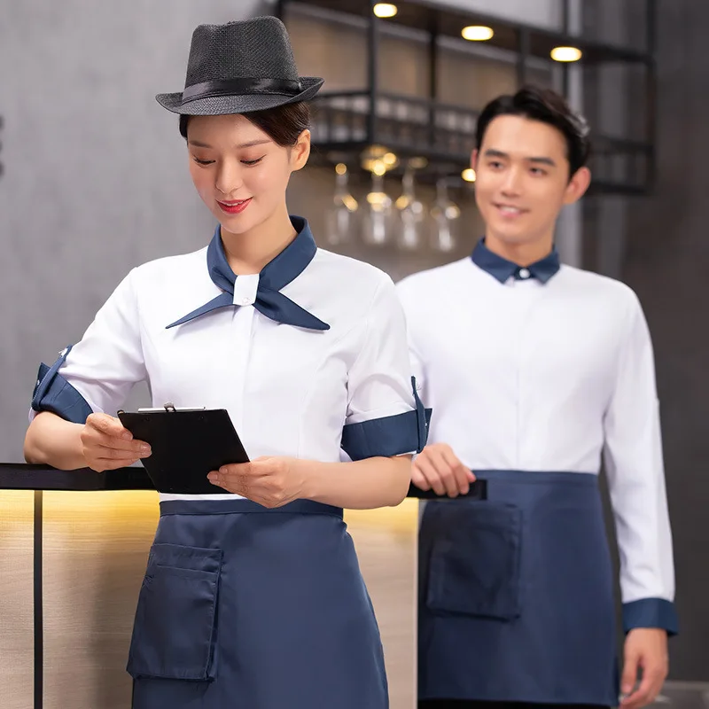 Hotel Ober Werkuniform Vrouwen Lange Mouw Herfst Winter Mode Shirt Catering Haidilao Hot Pot Restaurant Werknemer Uniform