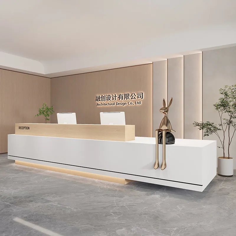 Company Executive Reception Desks Welcome Long Luxury Display Reception Desks Industrial Shelves Mostrador Trendy Furniture