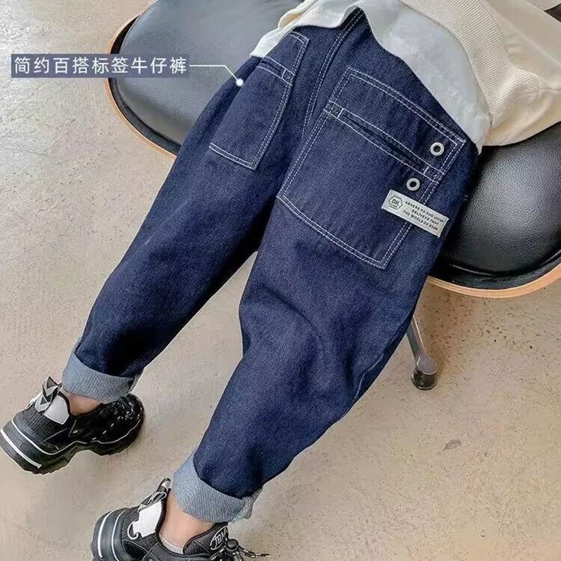 Kids Jeans Spring Autumn Children Denim Clothing Pants Infant Baby Boys Casual Trousers 4 5 6 7 8 9 10 11 12 Years