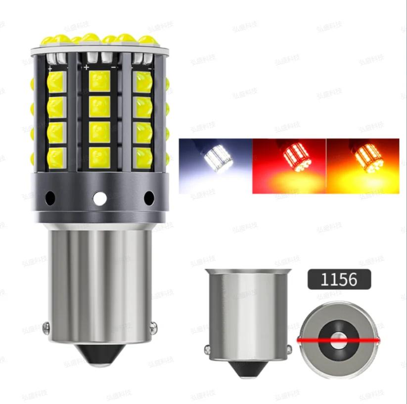 TCYATO 2x 1157 BAY15D P21/5W 1156 BA15S P21W PY21W LED Canbus 3030 44SMD 7440 7443 W21W T20 Lampu Sein Mundur Rem