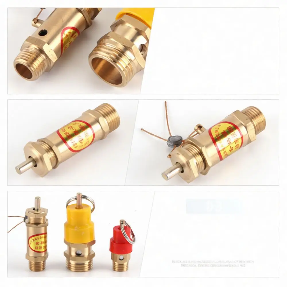 Brass Air Compressor Safety Valve Pressure Relief Switch Spring Loaded Valve For Gas Storage Tanks Pneumatic Replacement