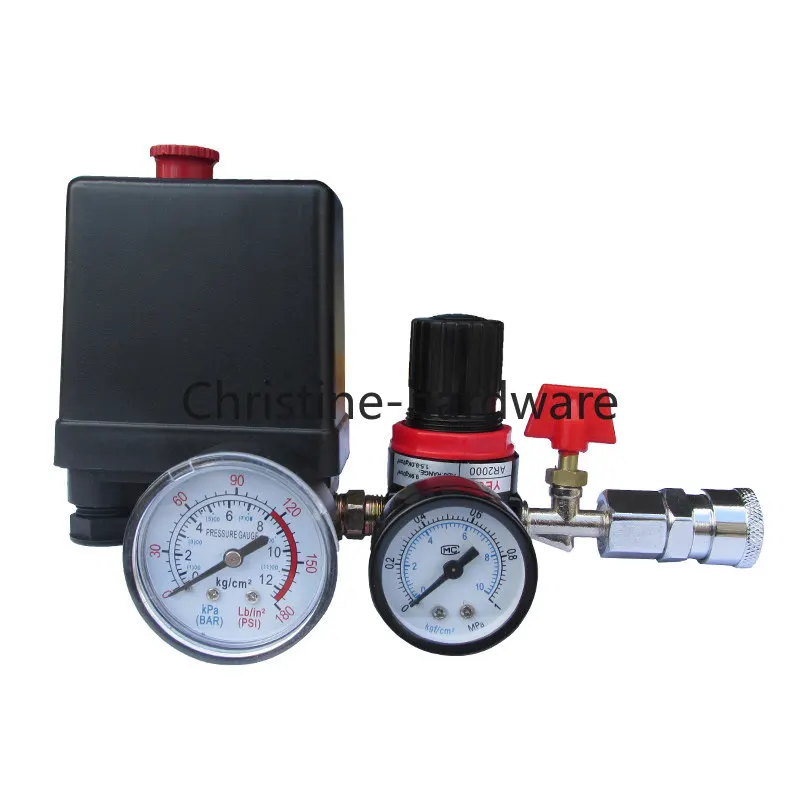 Silent oil-free pump accessories Air compressor switch assembly Pressure control Air outlet six-way Bama bracket