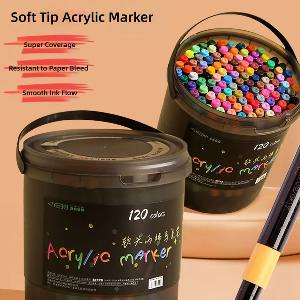 Soft Headed Acrylic Marker Pen Multiple Colors Acrylic Paint Painting Pen Watercolor Ink Non-toxic Soft Headed Marker