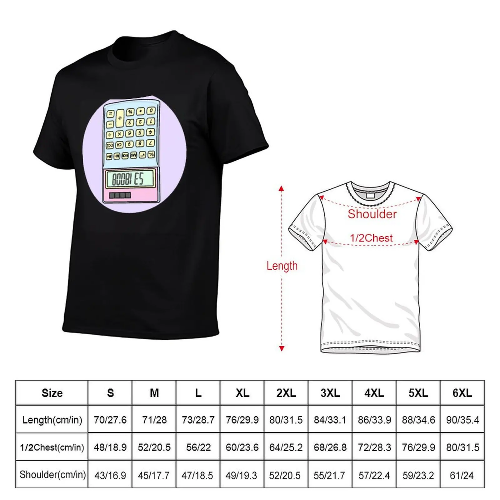 Pastel Calculator Boobs T-Shirt Regular Fit Plain Tee Shirt