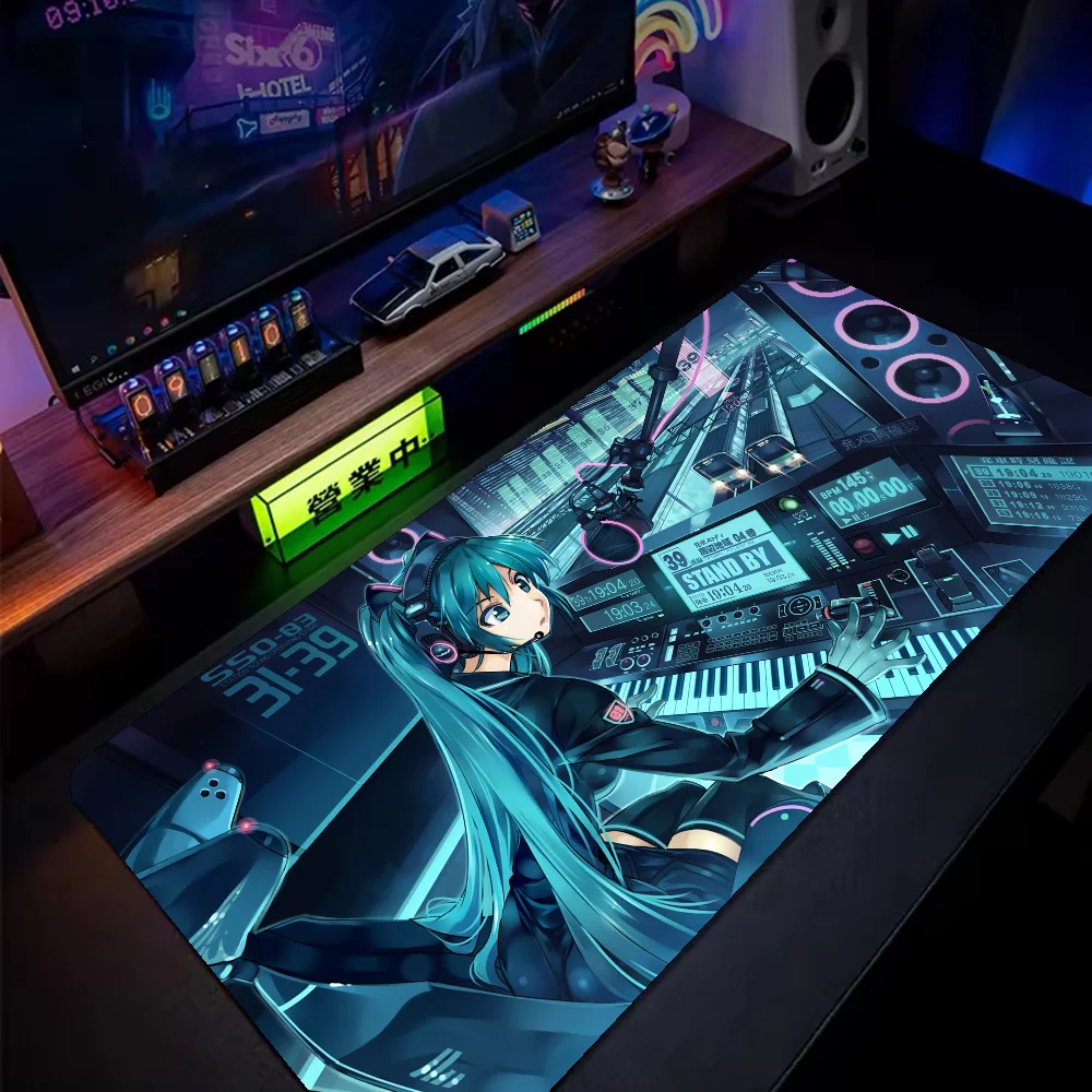 Hatsune-M-Miku Mousepad Gaming Office Desk Pads Large For Computer Non-slip Lockedge Mouse Pad