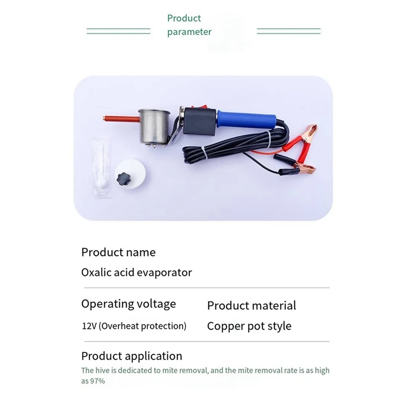 Evaporador de ácido oxálico atualizado, Atomizador de abelha e ácaro, Aquecimento elétrico Abelha e Acaricida, Evaporador porta ninho, Fácil instalação