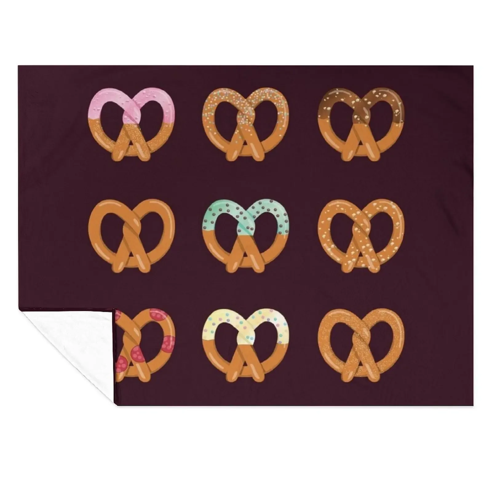

9 Pretzel Topping Flavors Throw Blanket Single Tourist Travel Moving Blankets