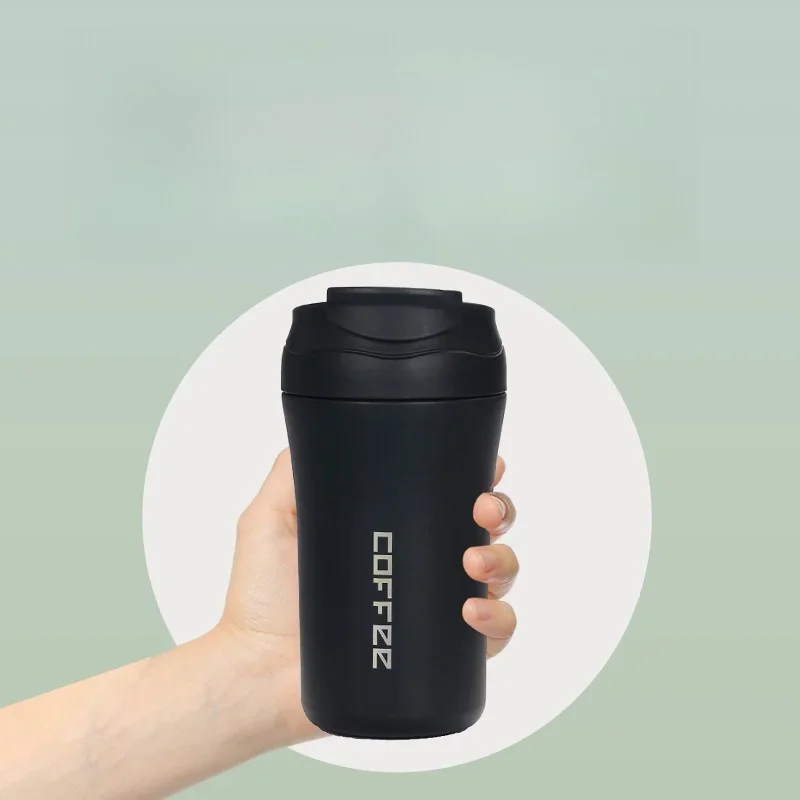 400ml American New Stainless Steel Thermos Cup A Cover Double Drink  Coffee Cup with Straw Clamshell Jump for Car Water Cups