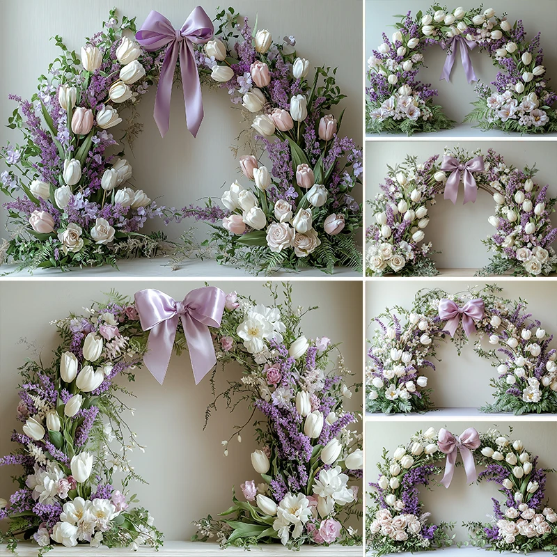 

Фон для фотосъемки LS: Весенний арочный фон с цветами и бантом для девочек, дня рождения, беременных, свадеб, портретов, декор для фотостудии