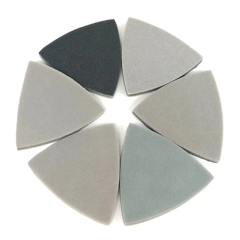 2~50Pcs 80mm Triangle Sponge Sanding Discs Mouse Abrasive Polishing Pads 300#-3000# Grit